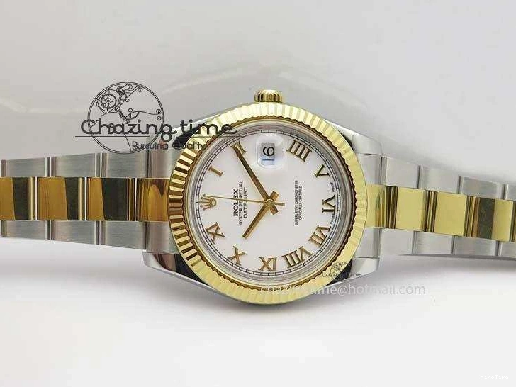 MiroTime 0404 DateJust II 116333 SS YG 41mm EW Best Edition White Dial Roman Markers On SS Bracelet A Casual 3821